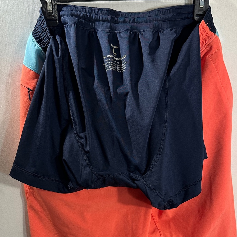 Birddogs Coral and Blue Athletic Shorts Men’s sz Large Long - Picture 4 of 5